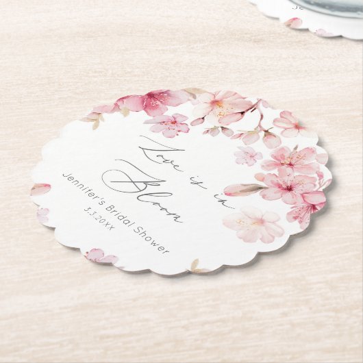 Sakura-kersenbloesem Liefde is in bloei bruid Kartonnen Onderzetters (Gekanteld)