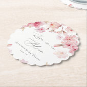 Sakura kersenbloesem Liefde is in bloei bruids Kartonnen Onderzetters (Gekanteld)