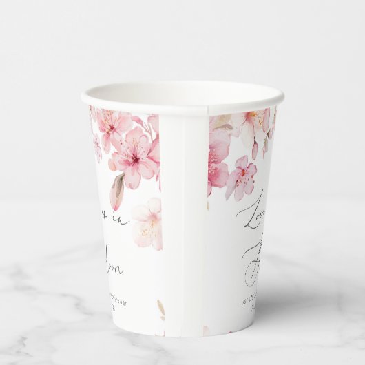 Sakura kersenbloesem liefde is in bloei bruids- papieren bekers (Rechts)