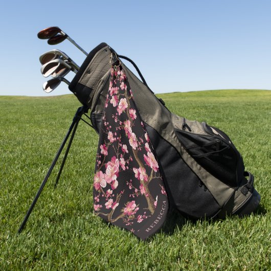 Sakura Kersenbloesem Patroon Golfhanddoek (Groen)