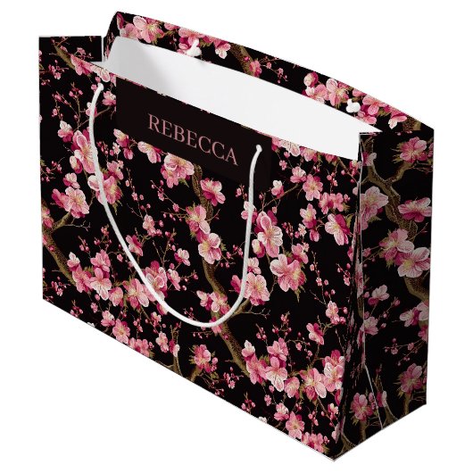 Sakura Kersenbloesem Patroon Groot Cadeauzakje (Achterkant Gekanteld)