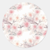 Sakura, kersenbloesem ronde sticker (Voorkant)