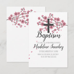 Sakura Kersenbloesem Roze Doop Christening Kaart
