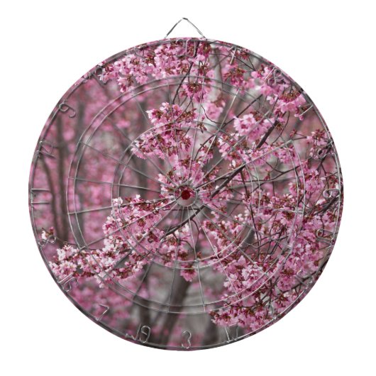 Sakura Kersenbloesem Stromend Roze Dartbord (Voorkant)