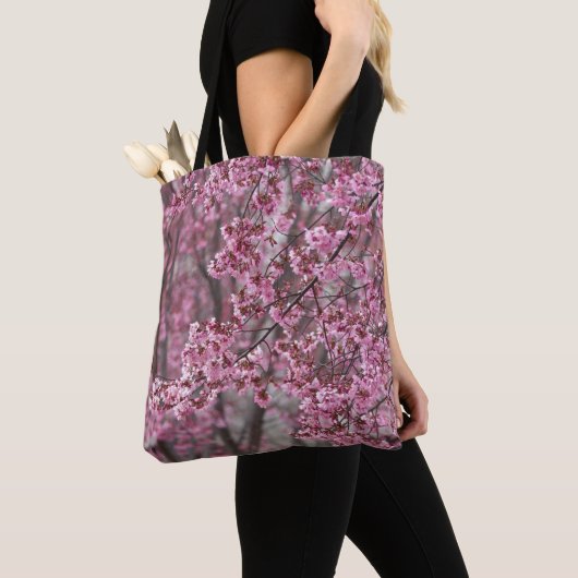 Sakura Kersenbloesem Stromend Roze Tote Bag (Dichtbij)
