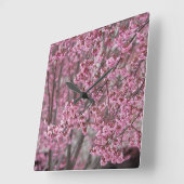 Sakura Kersenbloesem Stromend Roze Vierkante Klok (Hoek)