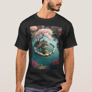 Sakura Kersenbloesem Tuin Heiligdom Vijver Japans T-shirt