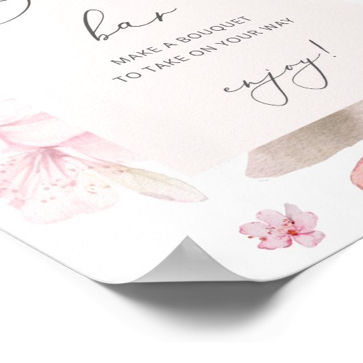 Sakura-kersenbloesembloesembalk Poster (Hoek)