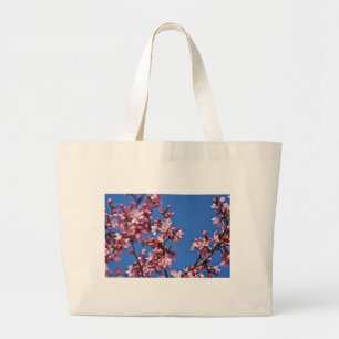 Sakura Kersenbloesems raken blauw Grote Tote Bag