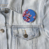 Sakura Kersenbloesems raken blauw Ronde Button 5,7 Cm (In situ)