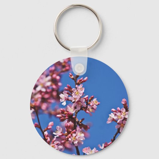 Sakura Kersenbloesems raken blauw Sleutelhanger (Voorkant)