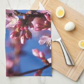 Sakura Kersenbloesems raken blauw Theedoek (Quarter Fold)
