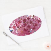 Sakura Kersenbloesems Rode Sterren Ovale Sticker (Envelop)