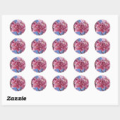 Sakura Kersenbloesems Rode Sterren Ronde Sticker (Vel)