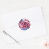Sakura Kersenbloesems Rode Sterren Ronde Sticker (Envelop)