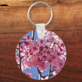 Sakura Kersenbloesems Rode Sterren Sleutelhanger (Voorkant)