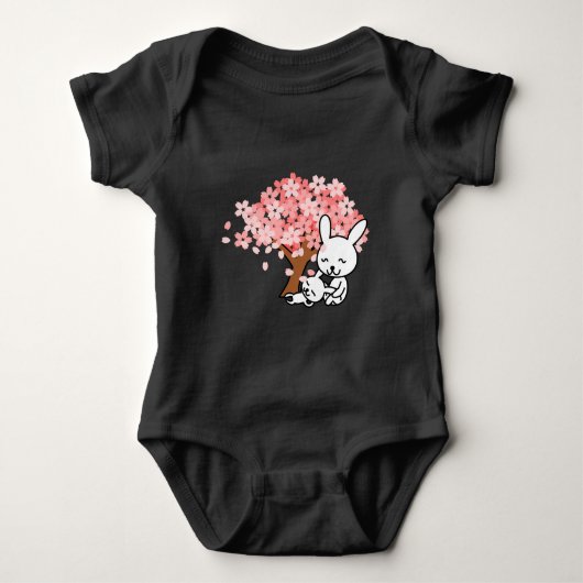 Sakura Kersenboom Cool Schattig Kawaii konijn Koni Romper (Voorkant)