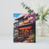 Sakura Kissa - Cherry Blossom Café Briefkaart (Staand voorkant)