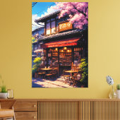 Sakura Kissa  - Cherry Blossom Café Canvas Afdruk (Insitu (Woonkamer))