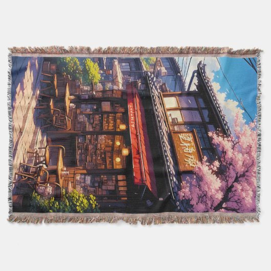 Sakura Kissa  - Cherry Blossom Café Deken (Voorkant)