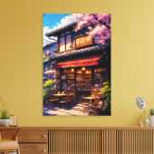Sakura Kissa - Kersenbloesem Café Canvas Afdruk (Insitu (Woonkamer))