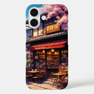 Sakura Kissa - Kersenbloesem Café iPhone 16 Hoesje
