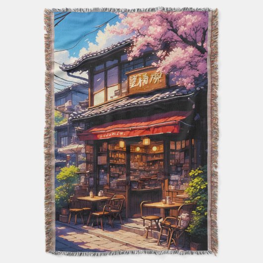 Sakura Kissa - Kersenbloesem Café Deken (Voorkant Verticaal)