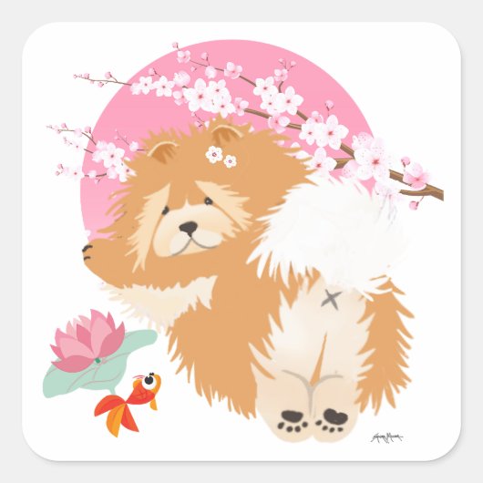 SAKURA - Knoop - witte stickers (Voorkant)
