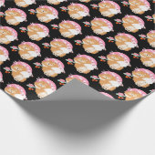 SAKURA - Knoop - zwart verpakkingspapier Cadeaupapier (Hoek)