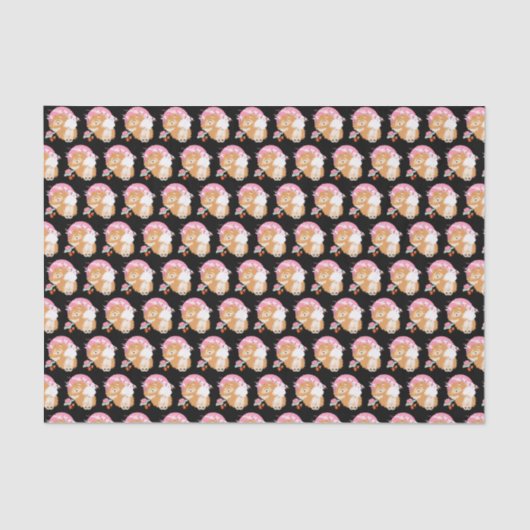 SAKURA - Knoop - zwart WEEFSELpapier Tissuepapier (Voorkant)