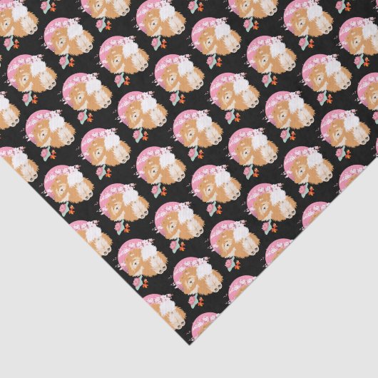 SAKURA - Knoop - zwart WEEFSELpapier Tissuepapier (Detail)