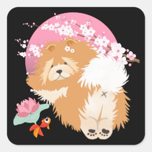 SAKURA - Knoop - zwarte stickers