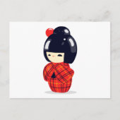 Sakura Kokeshi Doll Briefkaart (Voorkant)