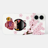 Sakura Kokeshi Doll - Cute Japanese Geisha Girl Case-Mate iPhone Case (Achterkant (horizontaal))