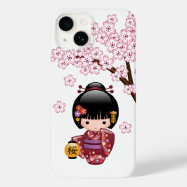 Sakura Kokeshi Doll - Cute Japanese Geisha Girl Case-Mate iPhone 14 Hoesje