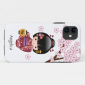 Sakura Kokeshi Doll - Cute Japanese Geisha Girl Case-Mate iPhone Case (Achterkant (horizontaal))