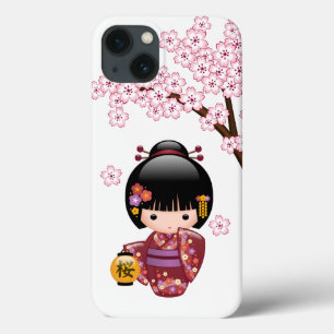Sakura Kokeshi Doll - Cute Japanese Geisha Girl Case-Mate iPhone Case