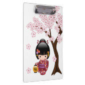 Sakura Kokeshi Doll - Cute Japanese Geisha Girl Klembord (Rechts)