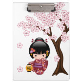 Sakura Kokeshi Doll - Cute Japanese Geisha Girl Klembord (Voorkant)