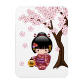 Sakura Kokeshi Doll - Cute Japanese Geisha Girl Magneet (Verticaal)