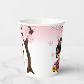 Sakura Kokeshi Doll - Cute Japanese Geisha Girl Papieren Bekers (Links)