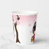 Sakura Kokeshi Doll - Cute Japanese Geisha Girl Papieren Bekers (Rechts)