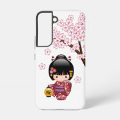 Sakura Kokeshi Doll - Cute Japanese Geisha Girl Samsung Galaxy Hoesje (Achterkant)