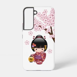 Sakura Kokeshi Doll - Cute Japanese Geisha Girl Samsung Galaxy Hoesje