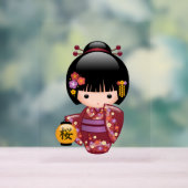 Sakura Kokeshi Doll - Geisha Girl Acryl Bord (Neutraal)