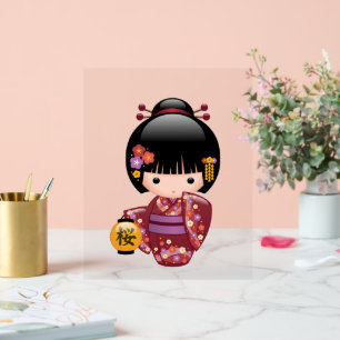 Sakura Kokeshi Doll - Geisha Girl Acryl Bord