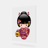 Sakura Kokeshi Doll - Geisha Girl Acryl Bord (Hoek)