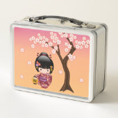 Sakura Kokeshi Doll - Geisha Girl op strand (Achterkant)