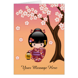 Sakura Kokeshi Doll - Geisha Girl op strand