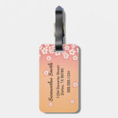 Sakura Kokeshi Doll - Geisha Girl op strand Bagagelabel (Achterkant verticaal)